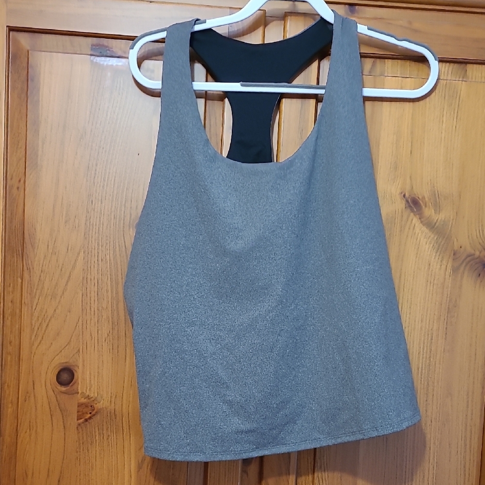 Old Navy Active Dark Gray Racerback Crop Top
